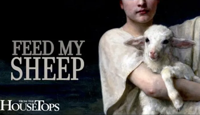Feed My sheep - Saint Benedict Magazine In a profound exchange, Christ asks Peter three times, “Simon son of John dost thou love me”—restoring him after his denials and entrusting him with the care of His Church: “Feed my sheep.”